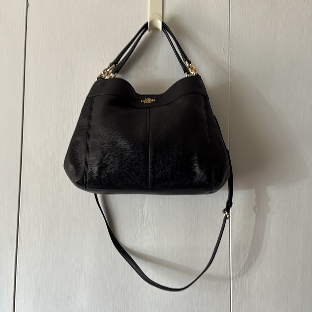 Coach Black Pebbled Leather Shoulder Bag L1781-F23537 - Picture 2 of 10